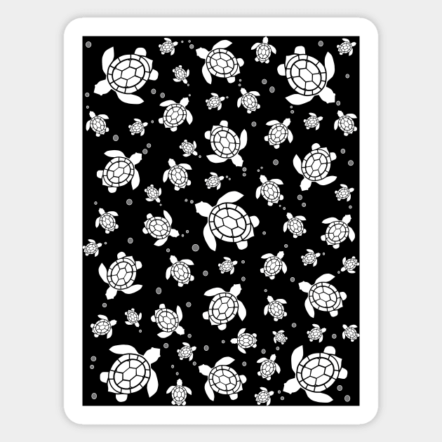 BLACK And White Turtles Sticker by SartorisArt1